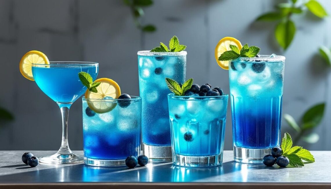 découvrez 5 cocktails bleus colorés et rafraîchissants pour égayer vos soirées avec des boissons originales et pleines de fraîcheur.