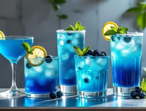 découvrez 5 cocktails bleus colorés et rafraîchissants pour égayer vos soirées avec des boissons originales et pleines de fraîcheur.